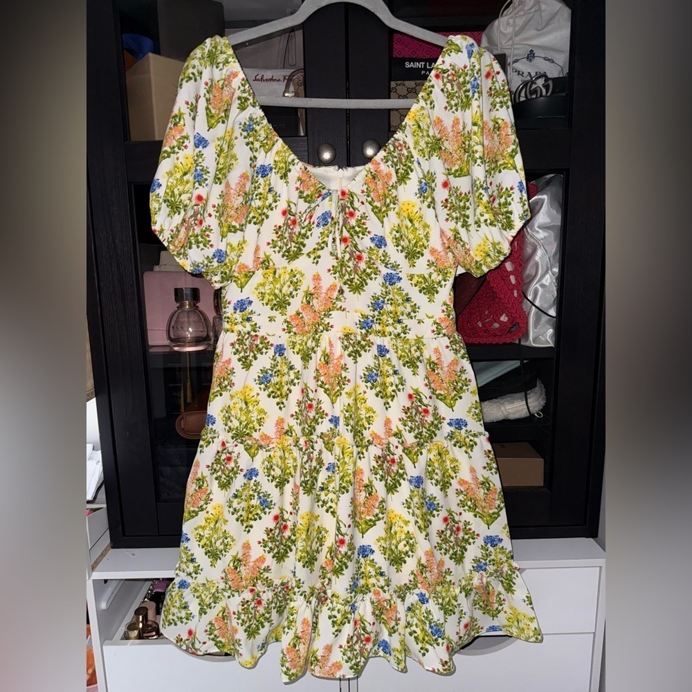 Laundry by Shelli Segal Floral Puff Sleeve Dress